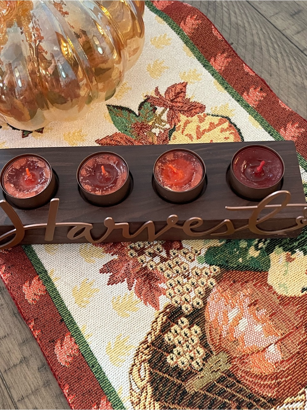 New Yankee Candle Autumn Harvest 4 Tealight Holder w/ Tealights